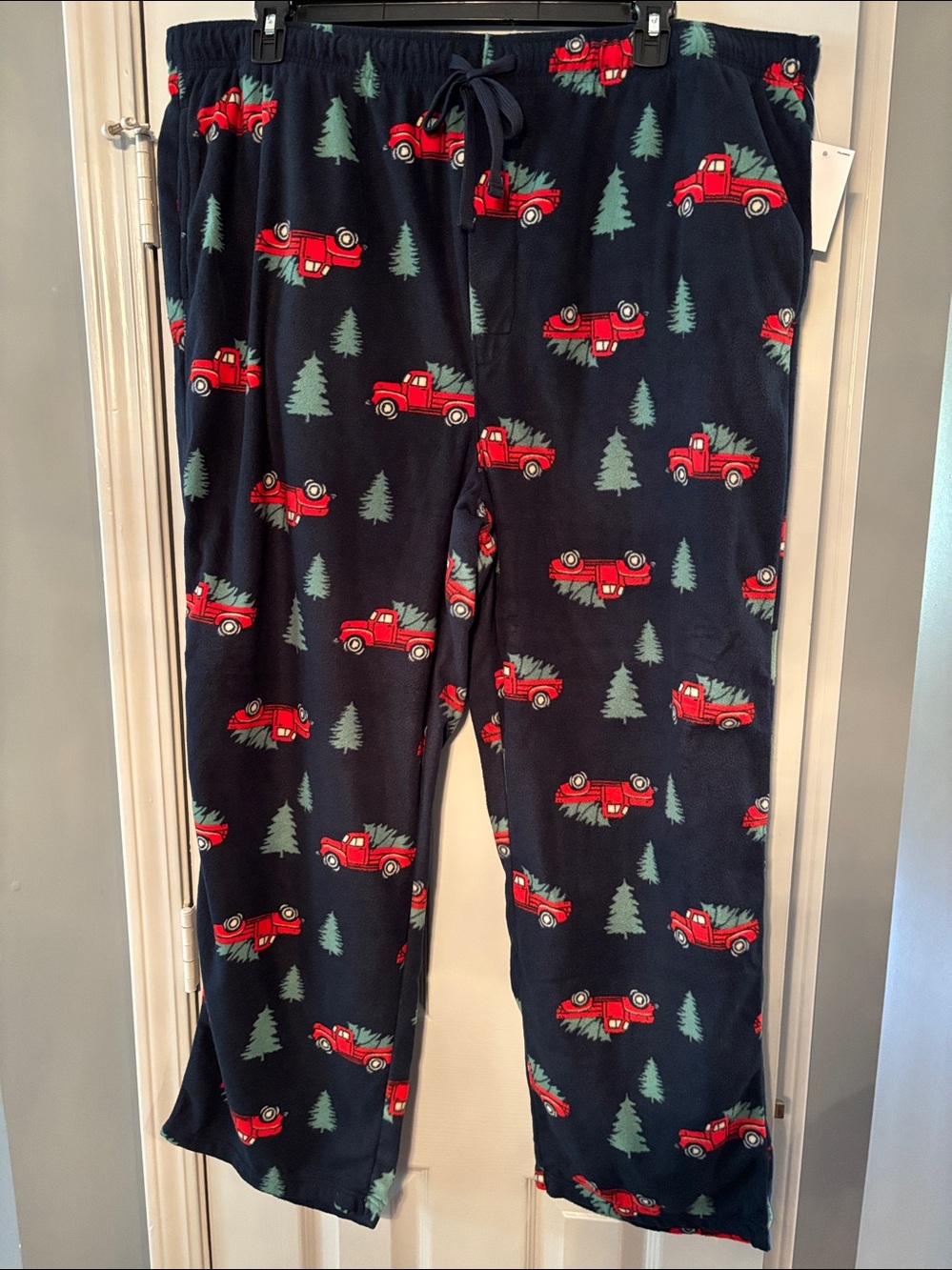 Sonoma Navy Blue Lounge Pajama Pants with Christmas Trees in Red Truck NWT